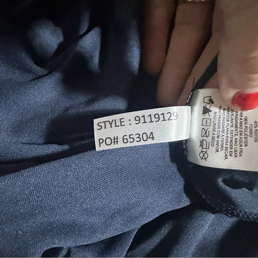 SLNY Navy Blue Sequin Lace Short Sleeve Midi Cocktail Evening Dress Size 2 NWOT - Picture 7 of 7